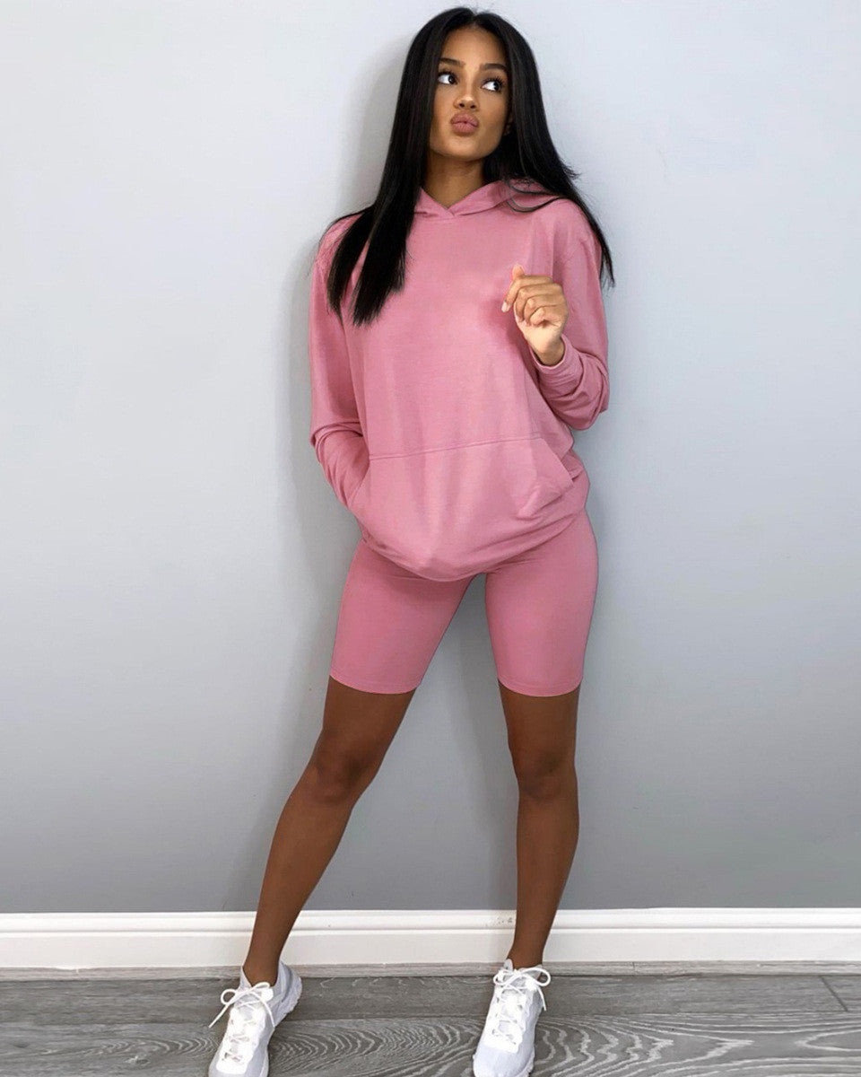 Loose Sweatshirt & Shorts Set — Luna Forza activewear set, view 4