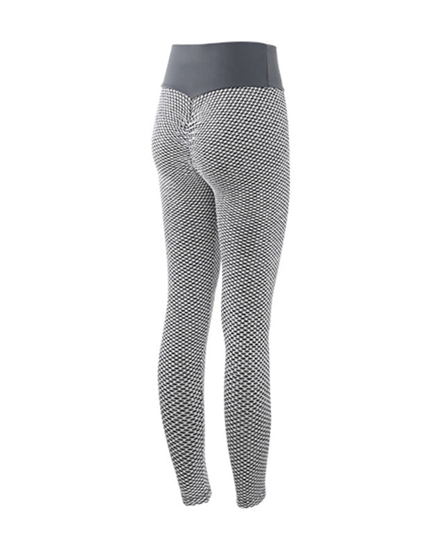 Textured scrunch gym leggings in light grey, flat lay — Luna Forza Aria