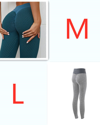 Textured scrunch high-waist gym leggings in black, rear view — Luna Forza Aria