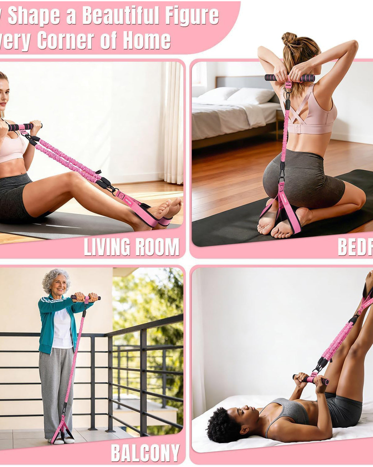 Sit-Up Resistance Band Set — Luna Forza home gym equipment, view 3