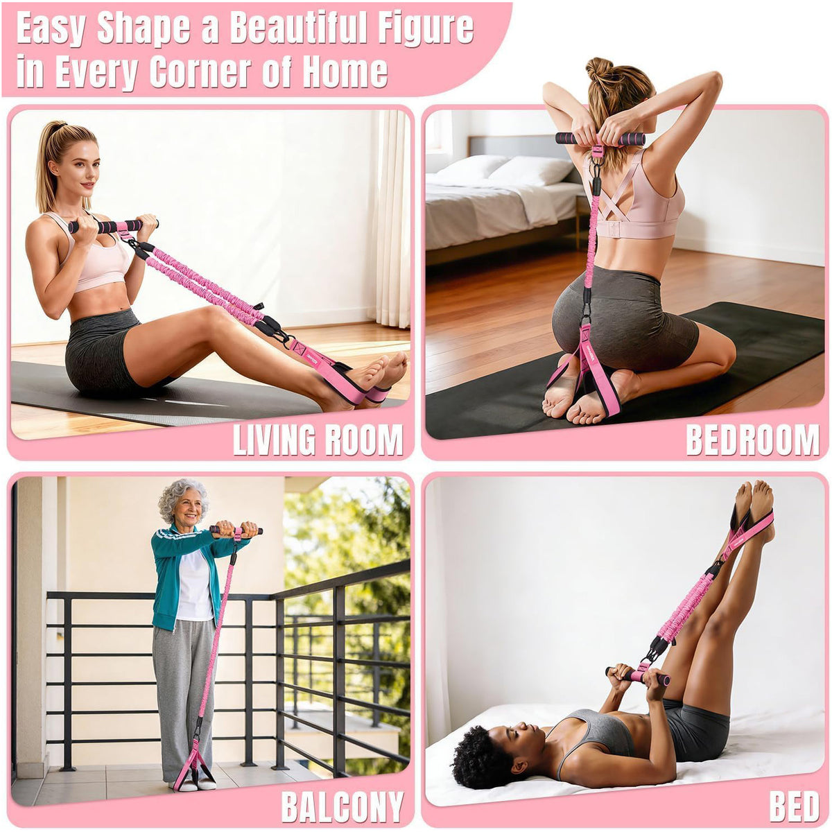 Sit-Up Resistance Band Set — Luna Forza home gym equipment, view 3