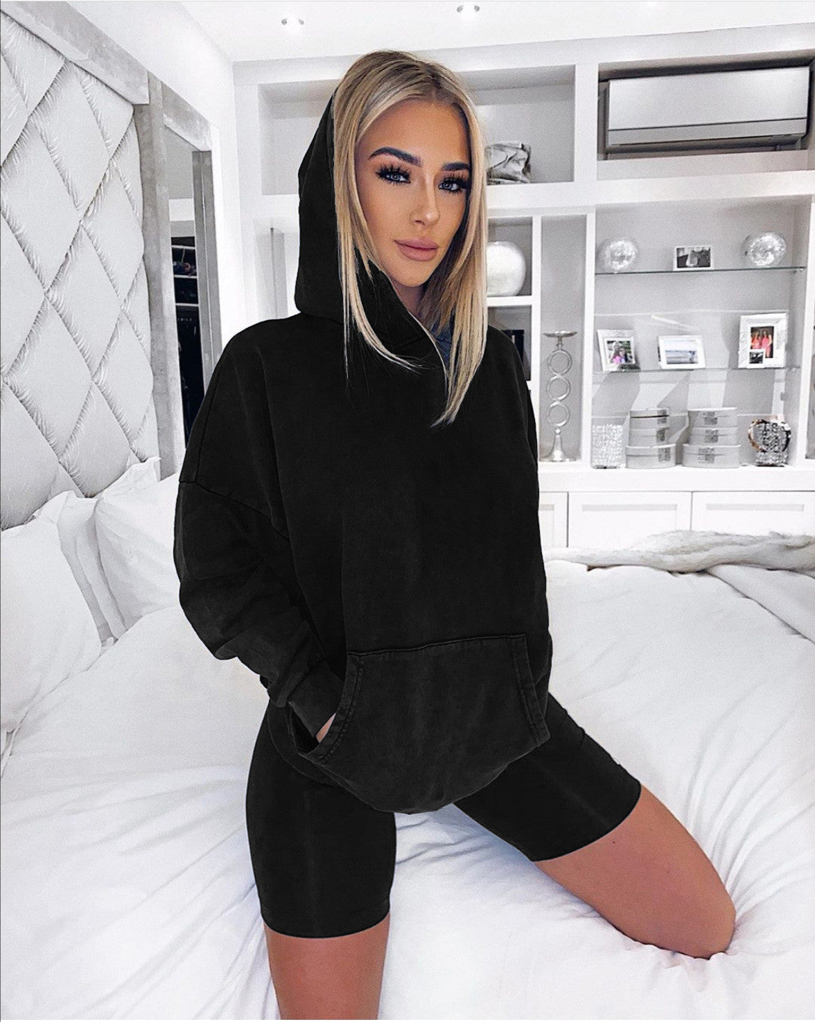 Loose Sweatshirt & Shorts Set — Luna Forza activewear set, view 2