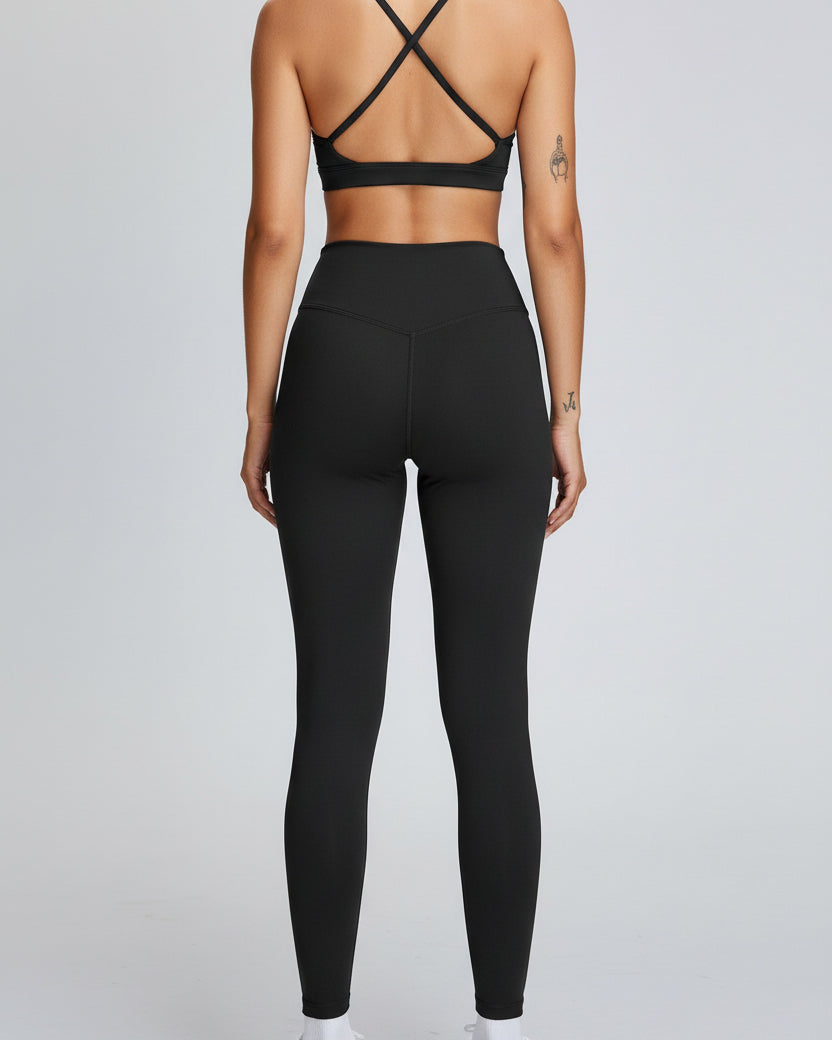 Woman wearing Luna Forza Tummy-Control Shorts Set — women's activewear set, Australia