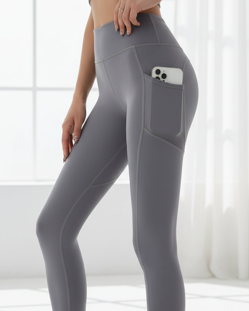 Seamless Leggings with Side Pockets — Luna Forza seamless leggings, view 4