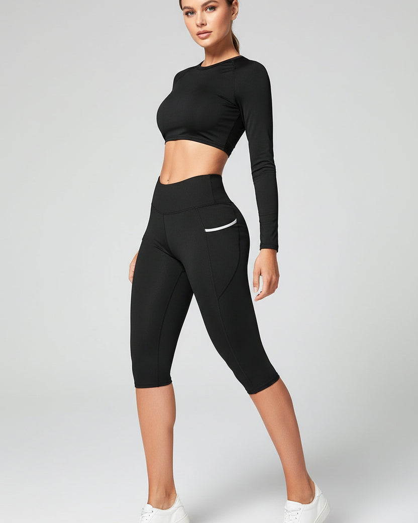 Woman wearing Luna Forza Sweat-Wicking Sculpt Leggings — women's gym leggings, Australia