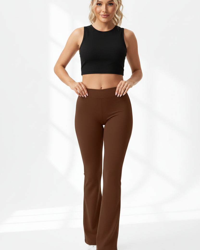 High-Waist Flare Leggings — Luna Forza flare leggings, view 3