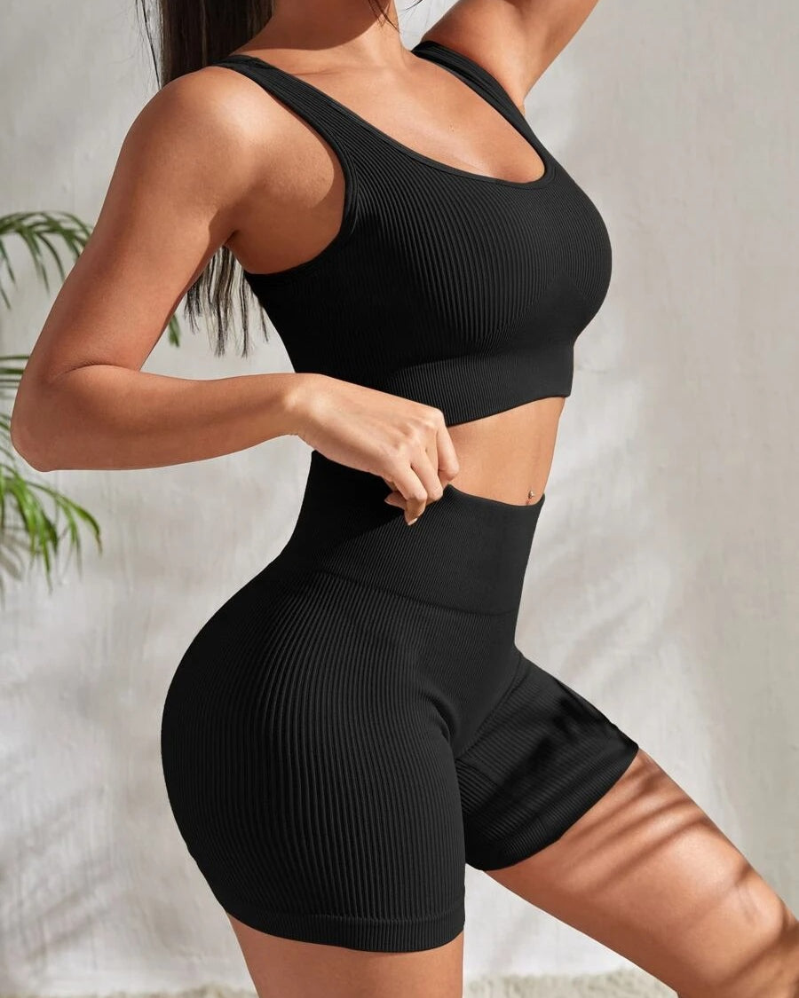 Yoga Shorts & Top Set — Luna Forza activewear set, view 6