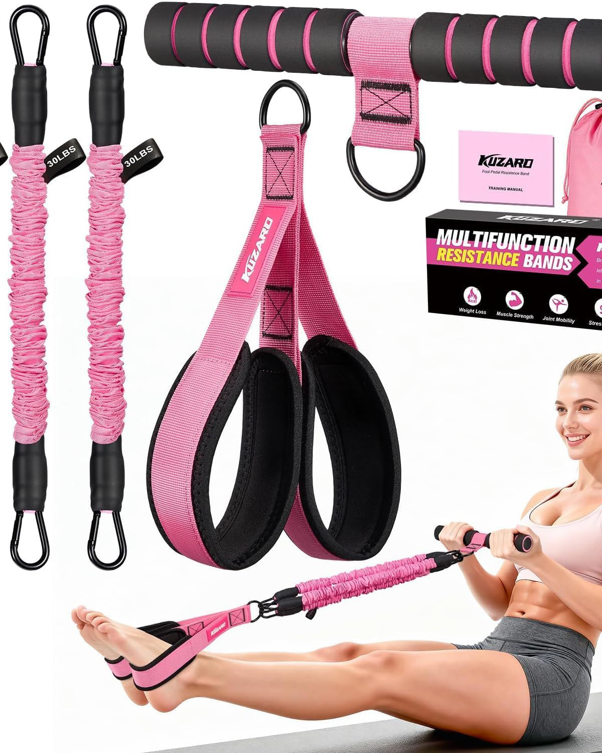 Sit-Up Resistance Band Set — Luna Forza home gym equipment, Australia
