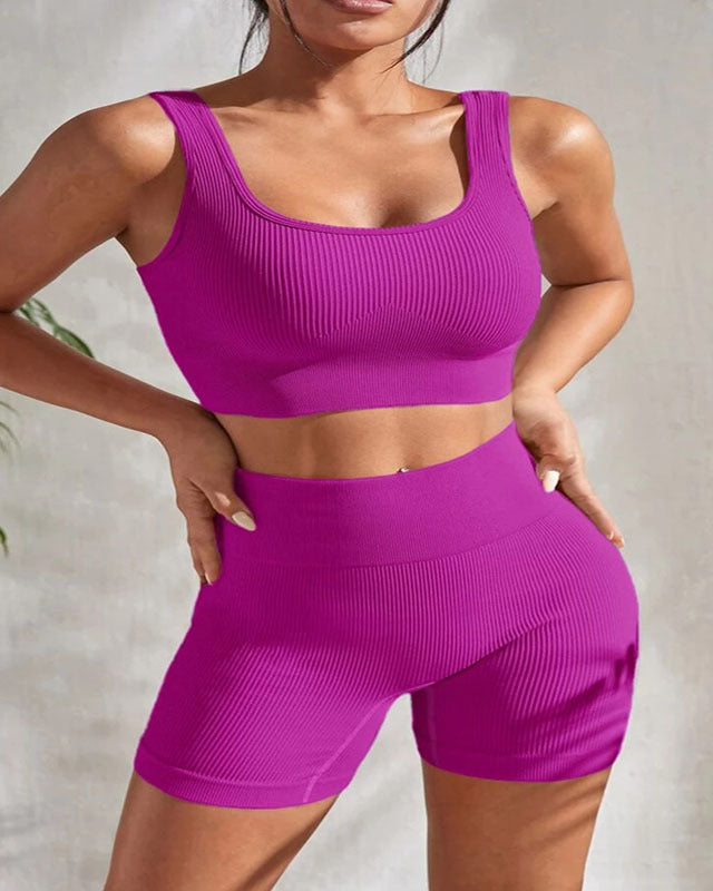 Yoga Shorts & Top Set — Luna Forza activewear set, view 16