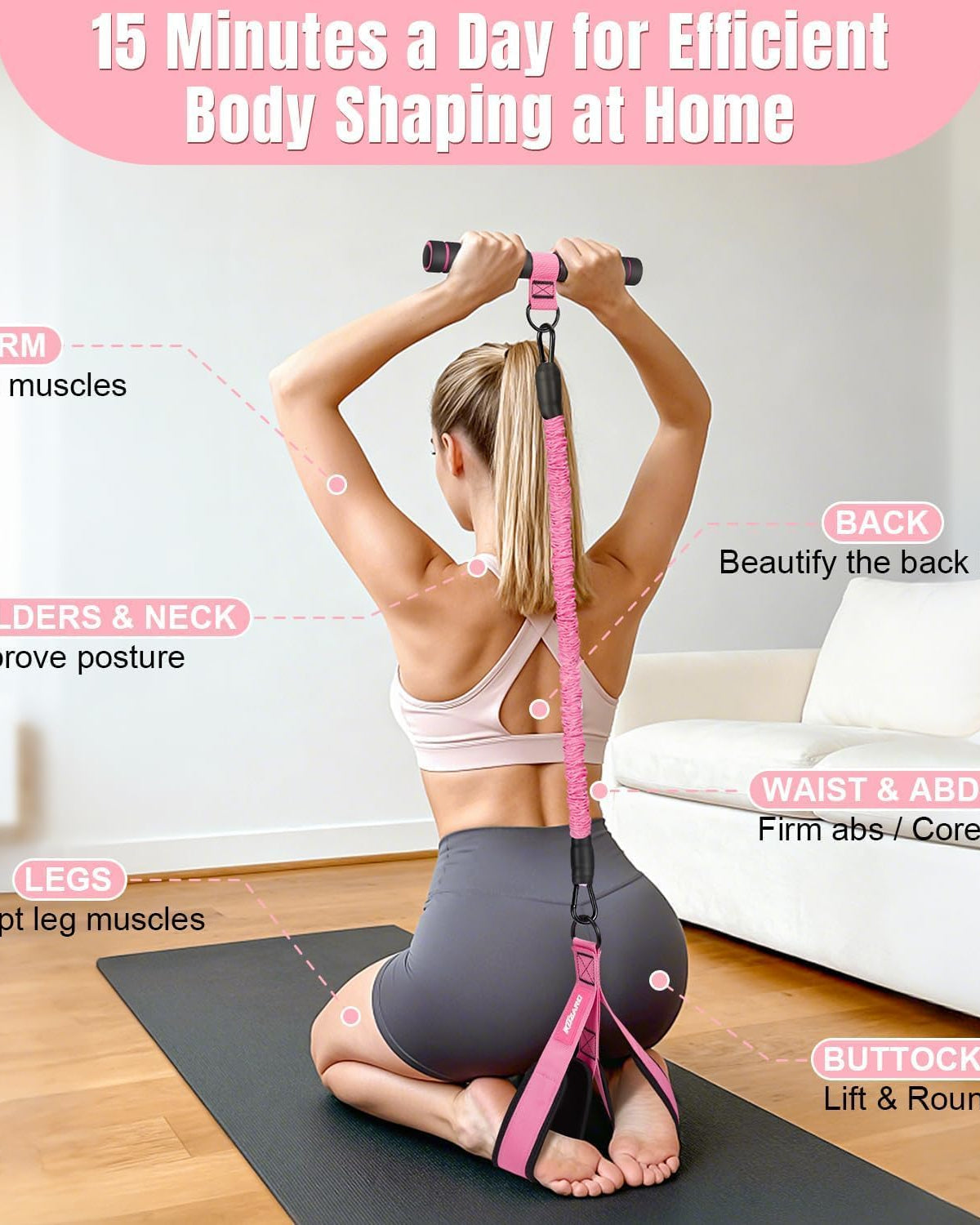 Sit-Up Resistance Band Set — Luna Forza home gym equipment, view 4