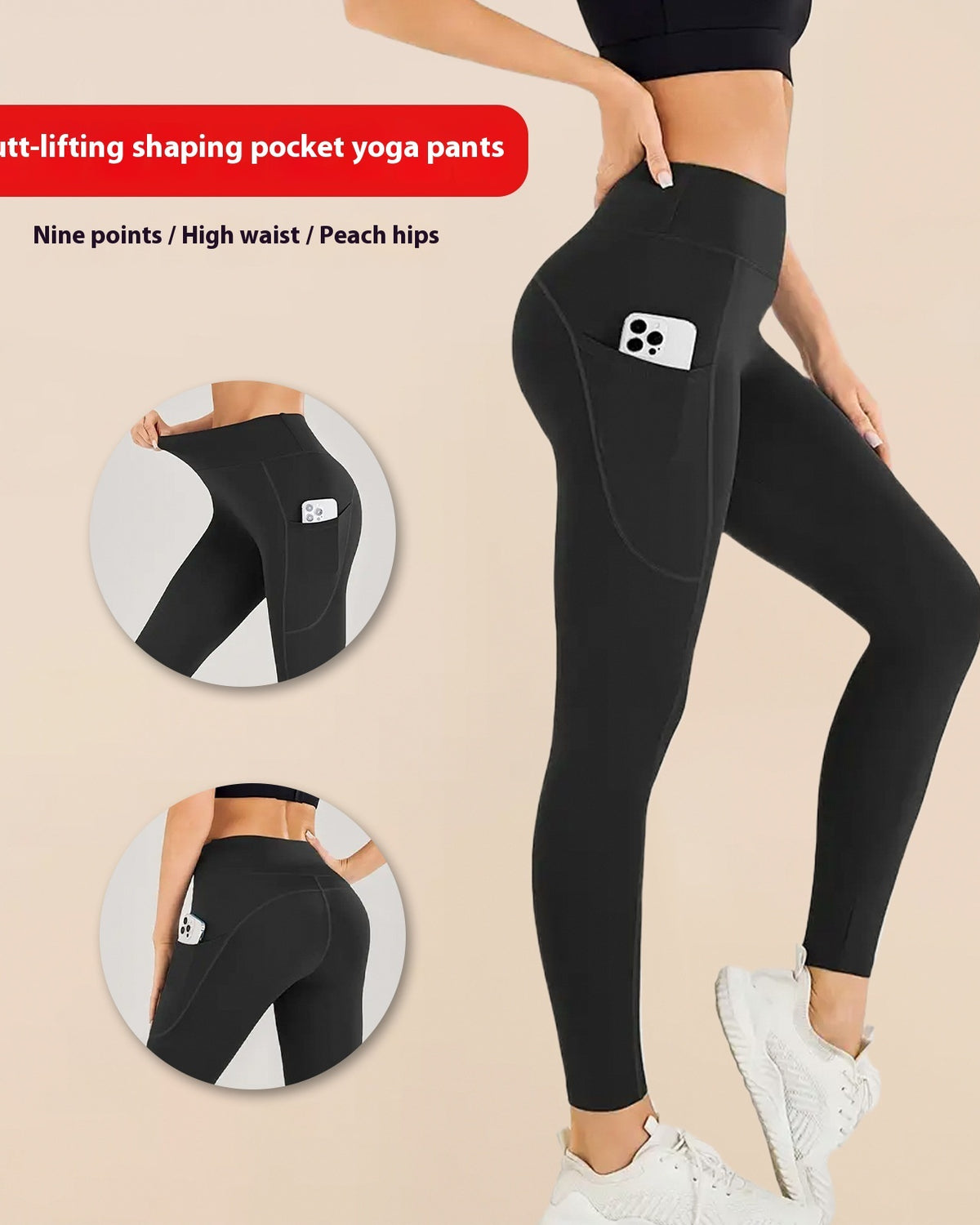 Woman wearing Luna Forza High-Waist Pocket Yoga Pants — women's yoga pants, Australia
