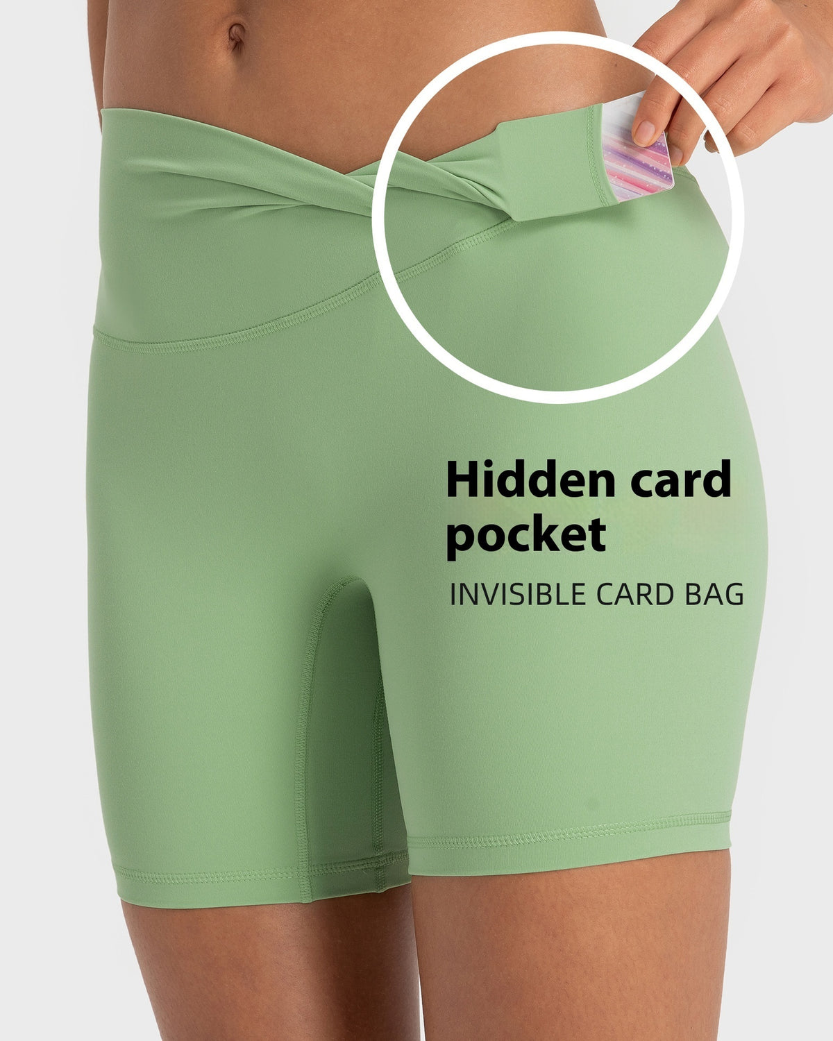 Naked-Feel Yoga Shorts — Luna Forza yoga shorts, view 4