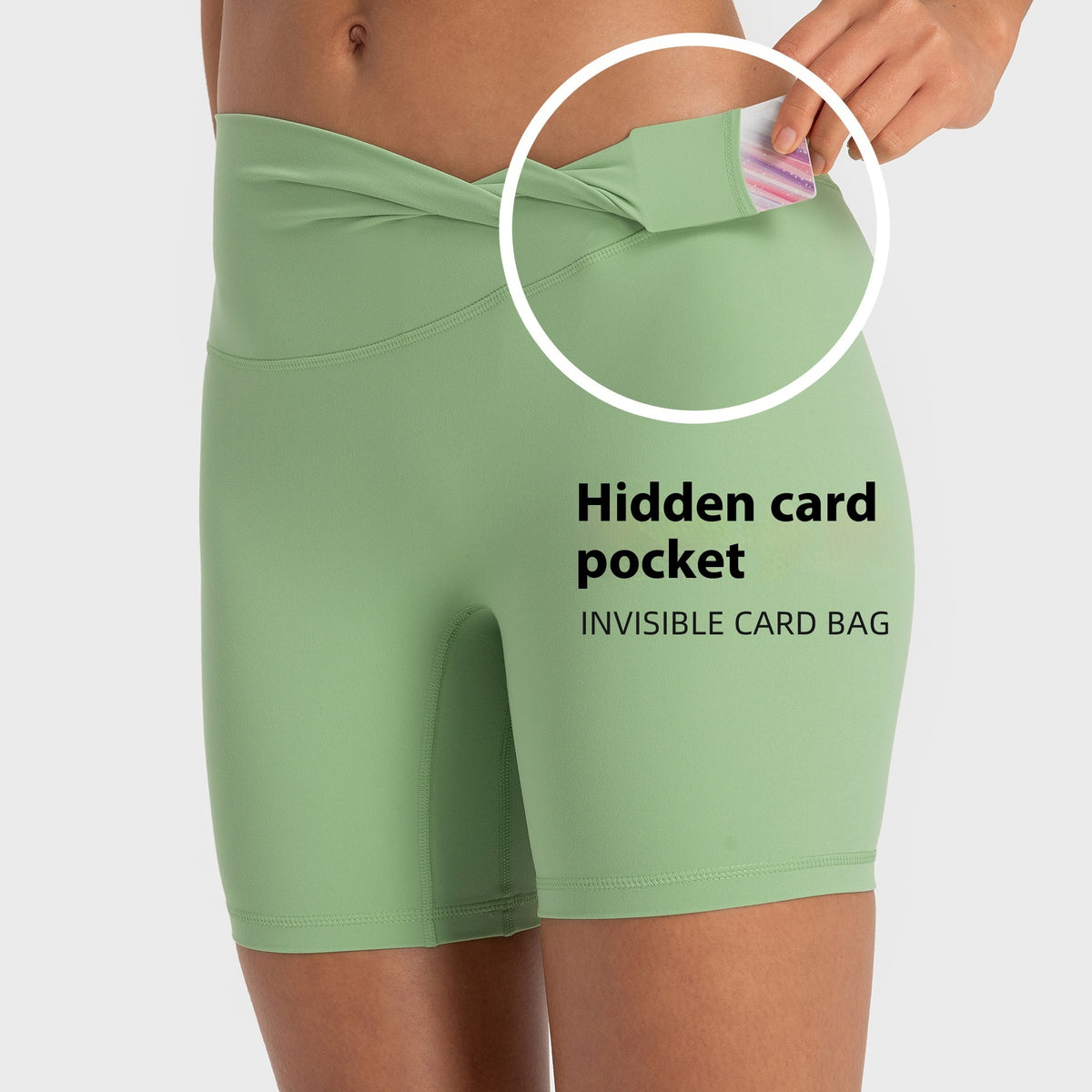 Naked-Feel Yoga Shorts — Luna Forza yoga shorts, view 4