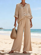 V-Neck Long-Sleeve Set — Luna Forza loungewear set, view 8