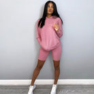 Loose Sweatshirt & Shorts Set — Luna Forza activewear set, view 4