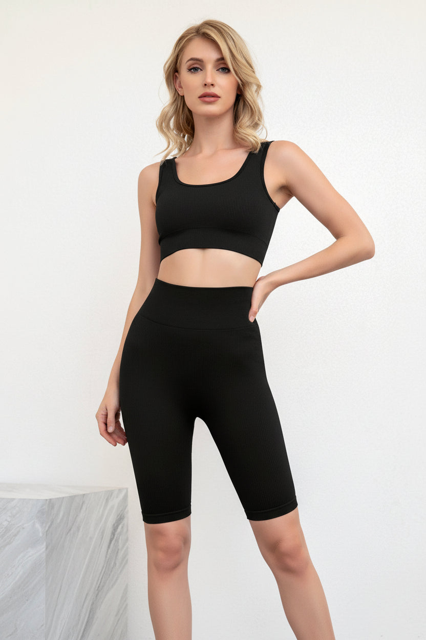 Woman wearing Luna Forza Bra & Shorts Fitness Set — women's activewear set, Australia