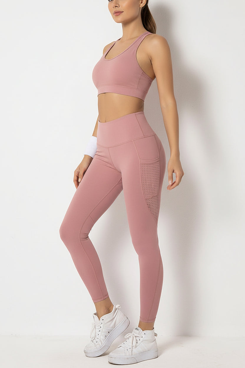 Hollow-Stitch Running Pants — Luna Forza running tights, view 6
