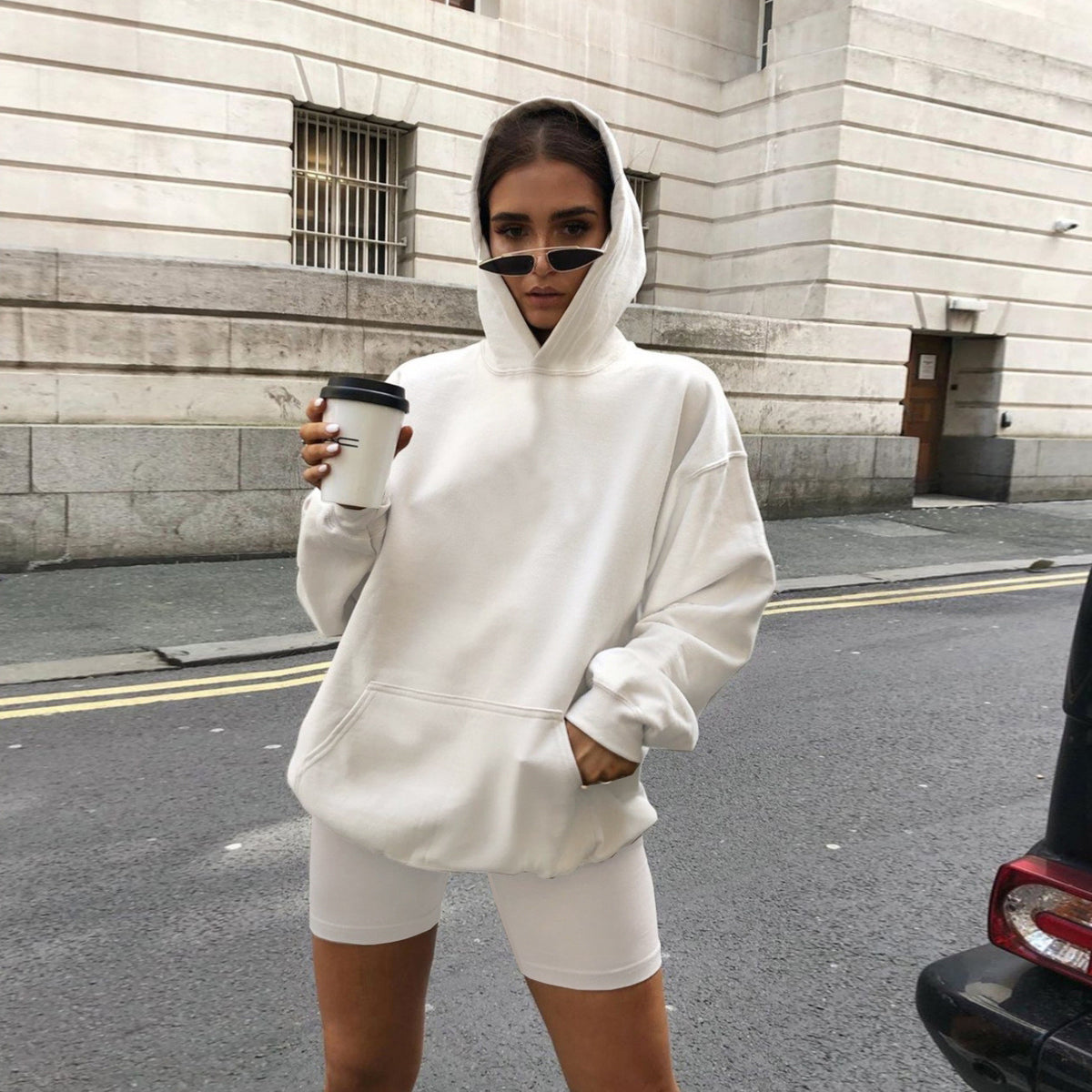 Loose Sweatshirt & Shorts Set — Luna Forza activewear set, view 5