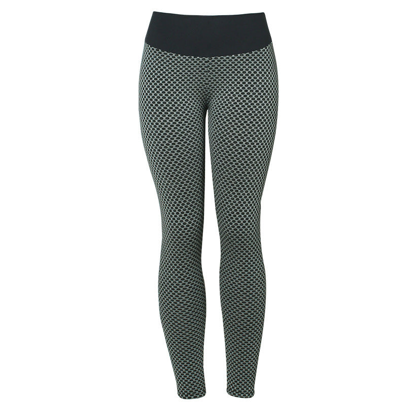 Textured scrunch gym leggings in grey-green, flat lay — Luna Forza Aria