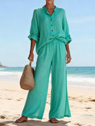 V-Neck Long-Sleeve Set — Luna Forza loungewear set, view 4