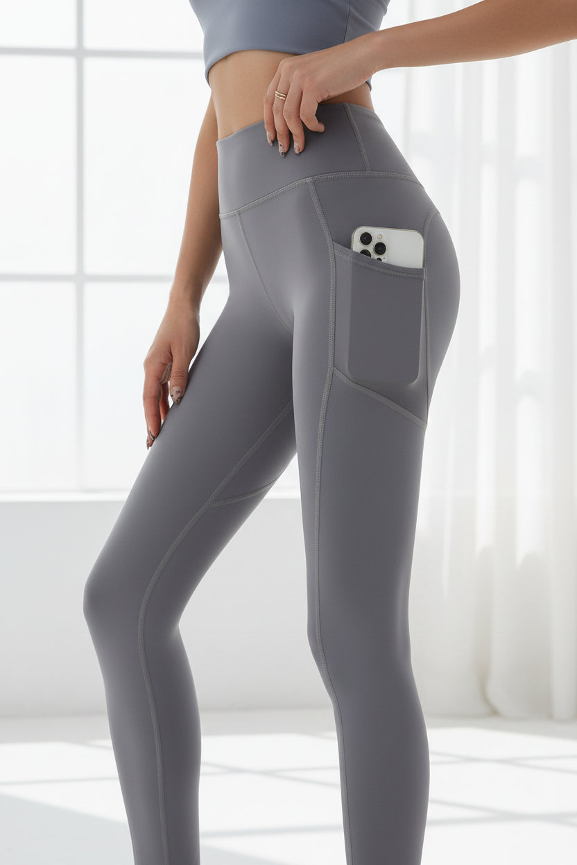 Seamless Leggings with Side Pockets — Luna Forza seamless leggings, view 4