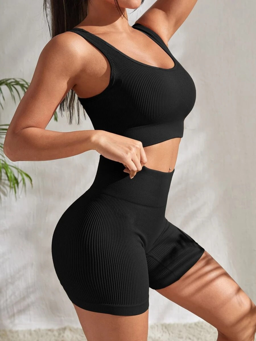 Yoga Shorts & Top Set — Luna Forza activewear set, view 6