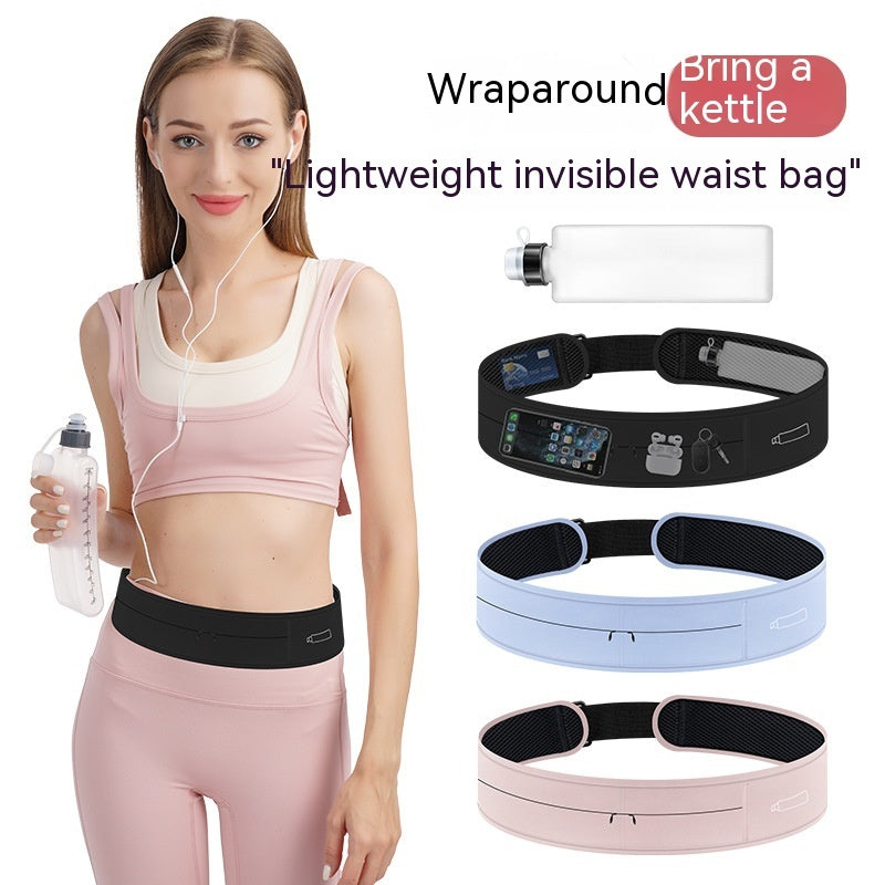 Woman wearing Luna Forza Reflective Running Belt with Water Bottle — women's running accessories, Australia