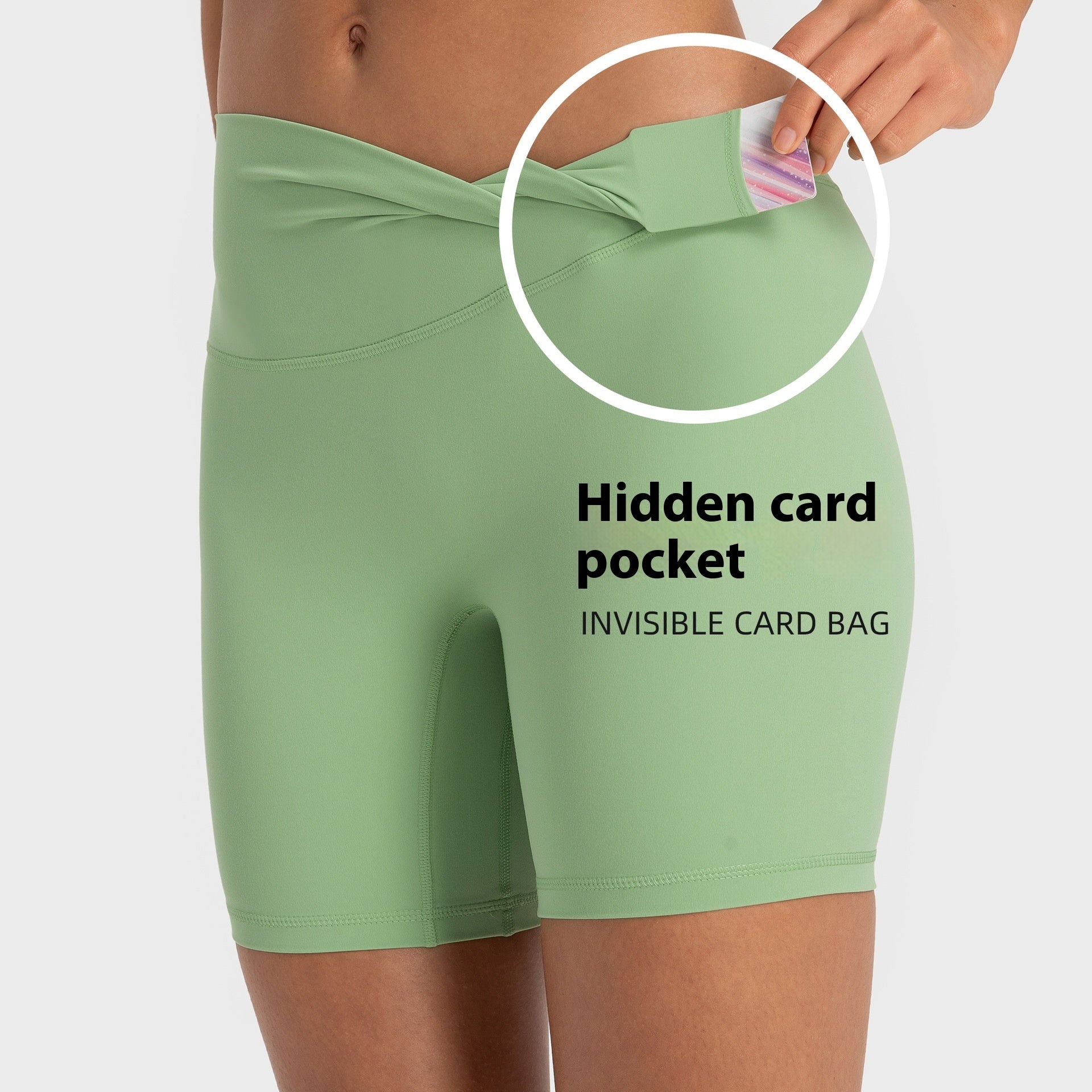 Naked-Feel Yoga Shorts — Luna Forza yoga shorts, view 4